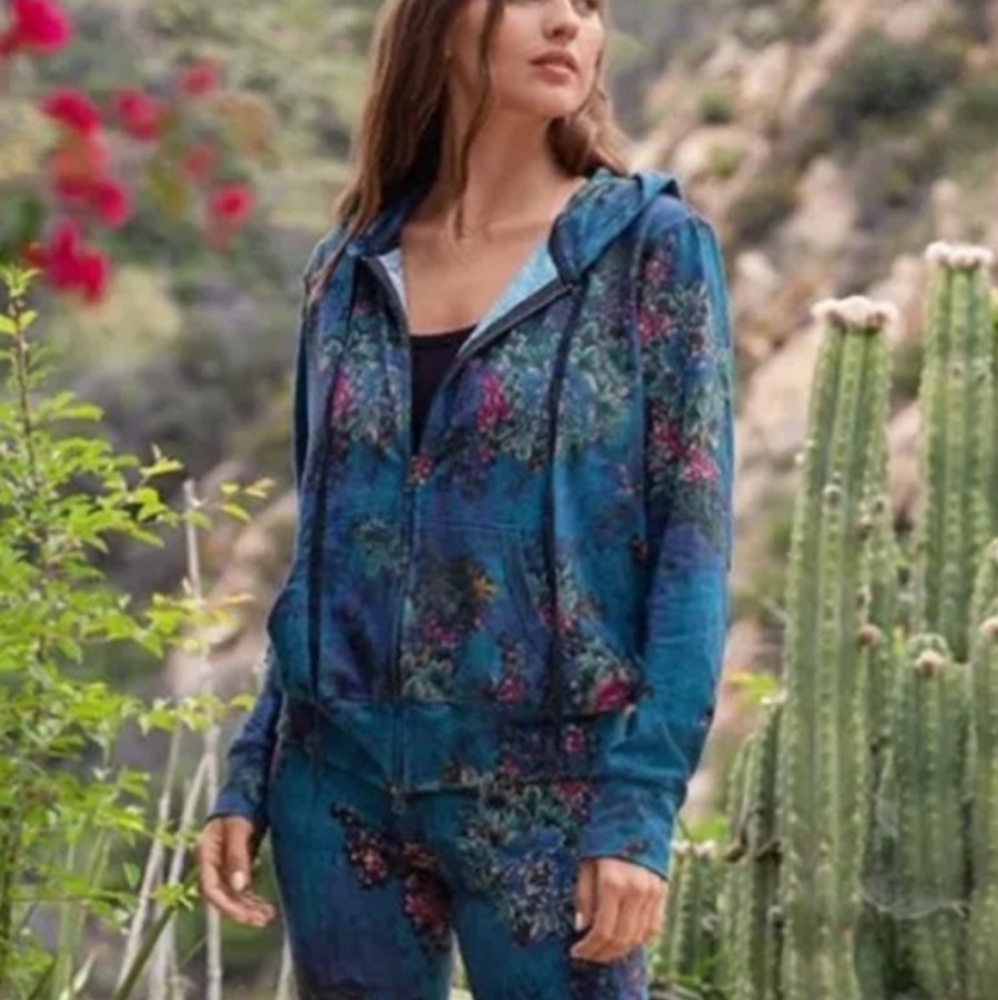 Johnny Was Floral Hoodie Jacket